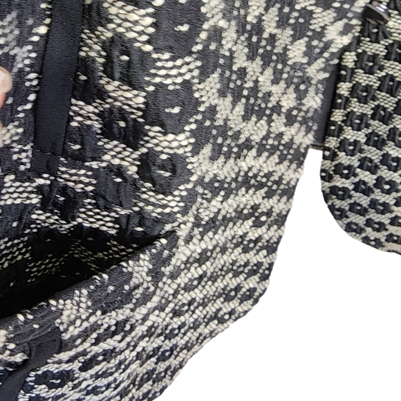 BLACK PEPPER winter jacket size 10 black white warm short bomber blazer - Picture 10 of 13